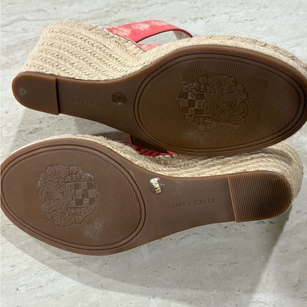 NWOT Vince Camuto Coral Espadrille Wedge Sandals Size 8.5 Spring Summer - Picture 3 of 5